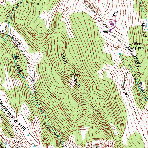 Topographic Map of Hall Hill, VT