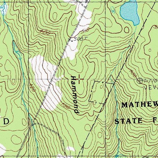Topographic Map of Hammond Hill, VT