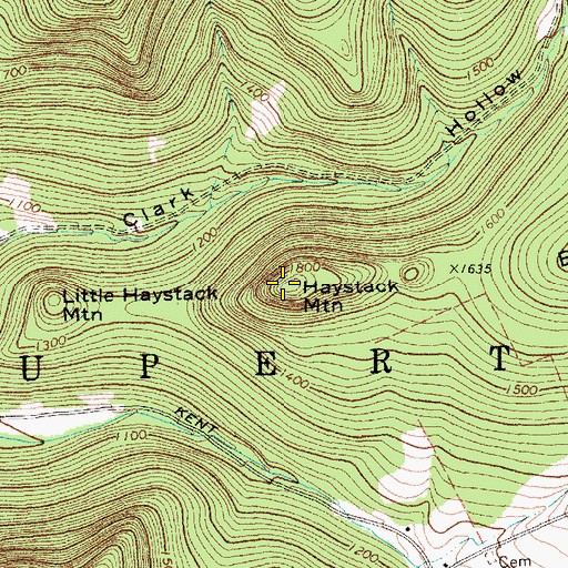 Topographic Map of Haystack Mountain, VT