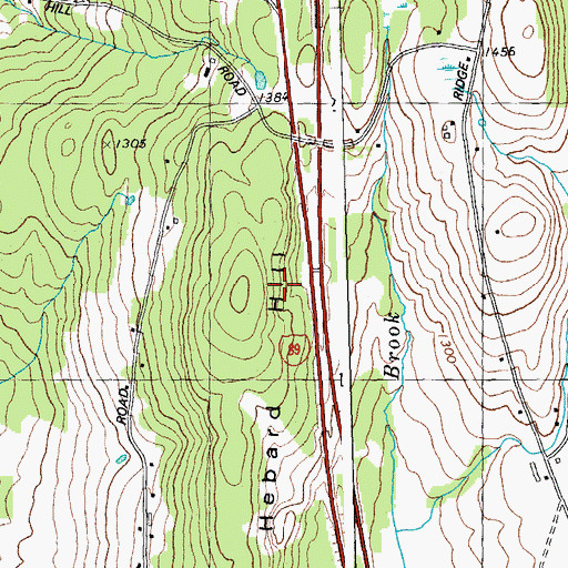 Topographic Map of Hebard Hill, VT