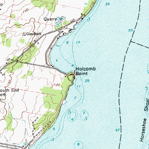 Topographic Map of Holcomb Point, VT