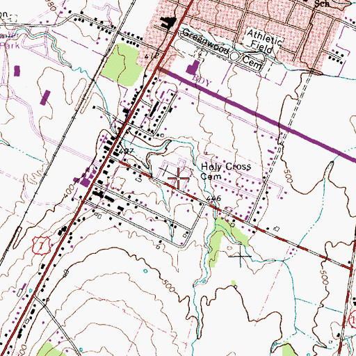 Topographic Map of Holy Cross Cemetery, VT