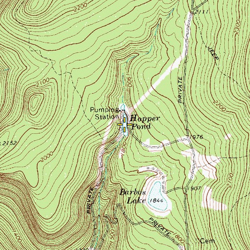 Topographic Map of Hopper Pond, VT