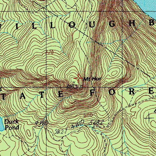 Topographic Map of Mount Hor, VT
