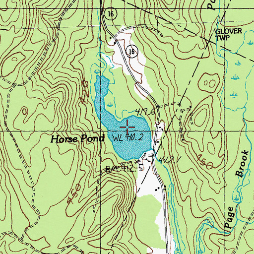 Topographic Map of Horse Pond, VT