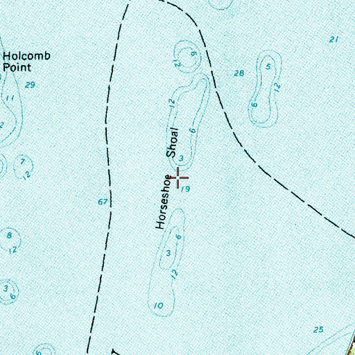 Topographic Map of Horseshoe Shoal, VT