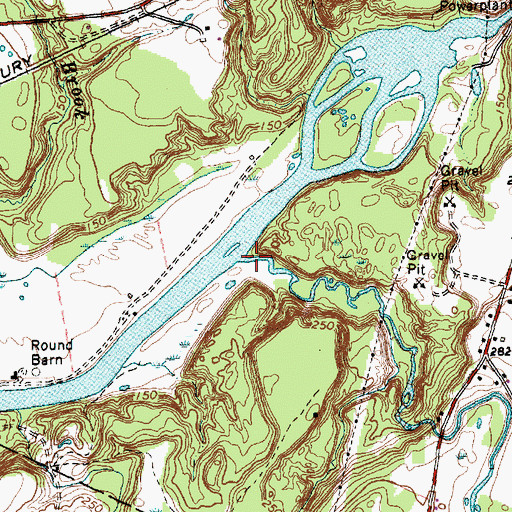 Topographic Map of Hungerford Brook, VT