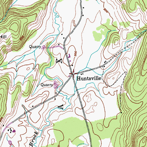 Topographic Map of Huntsville, VT