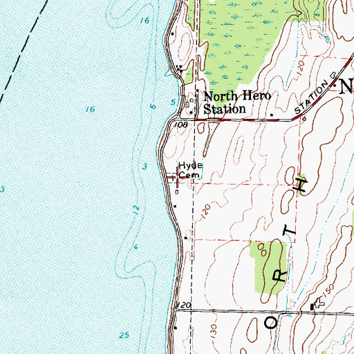 Topographic Map of Hyde Cemetery, VT
