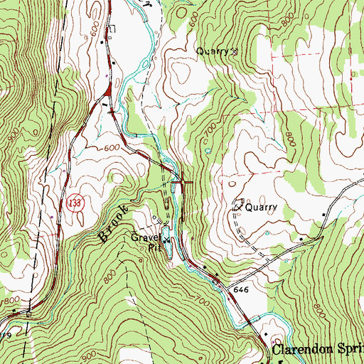 Topographic Map of Ira Brook, VT