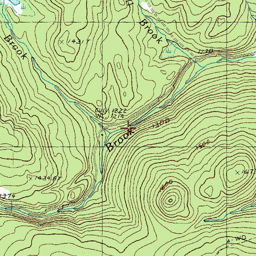 Topographic Map of Jacobs Chopping Brook, VT