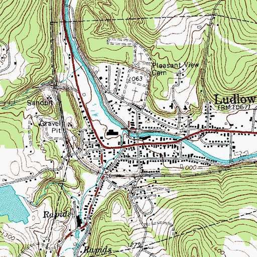 Topographic Map of Jewell Brook, VT
