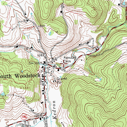 Topographic Map of Kendall Cemetery, VT