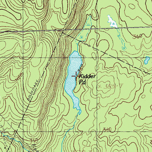 Topographic Map of Kidder Pond, VT