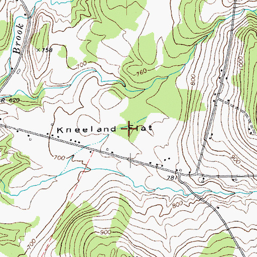 Topographic Map of Kneeland Flat, VT