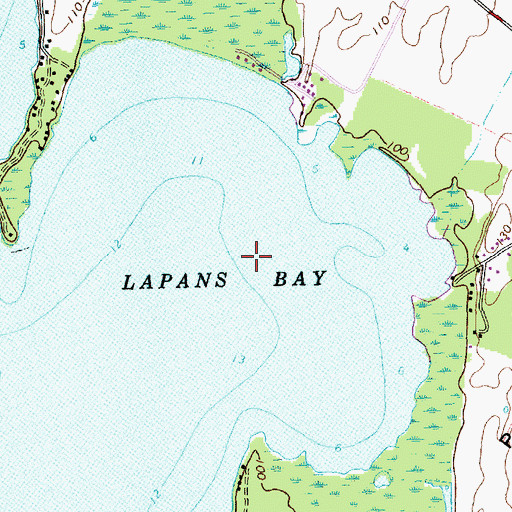 Topographic Map of Lapans Bay, VT