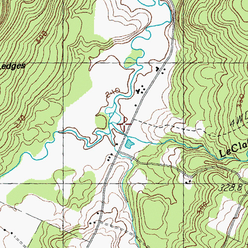 Topographic Map of Le Clair Brook, VT