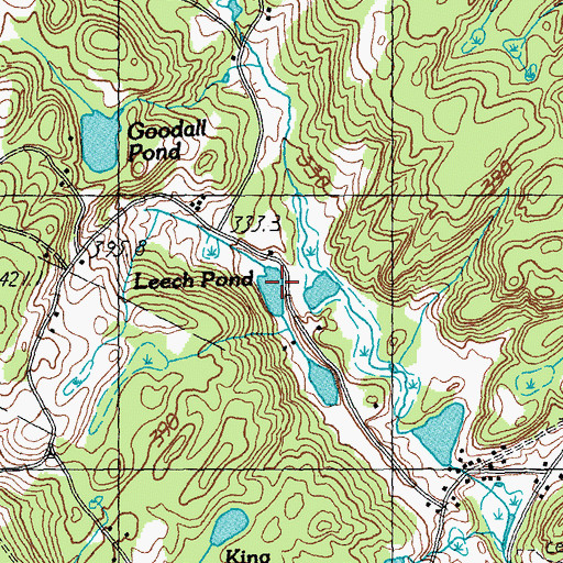 Topographic Map of Leech Pond, VT