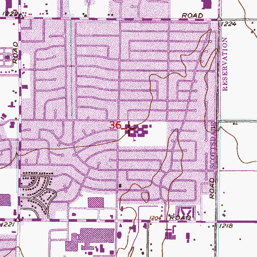 Topographic Map of Hohokam Elementary School, AZ
