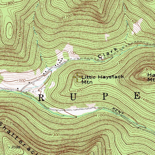 Topographic Map of Little Haystack Mountain, VT