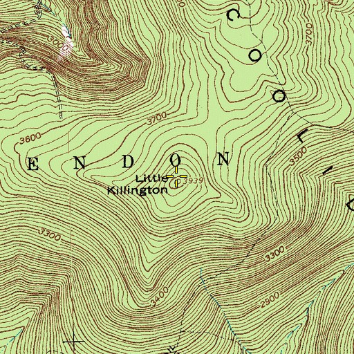 Topographic Map of Little Killington, VT