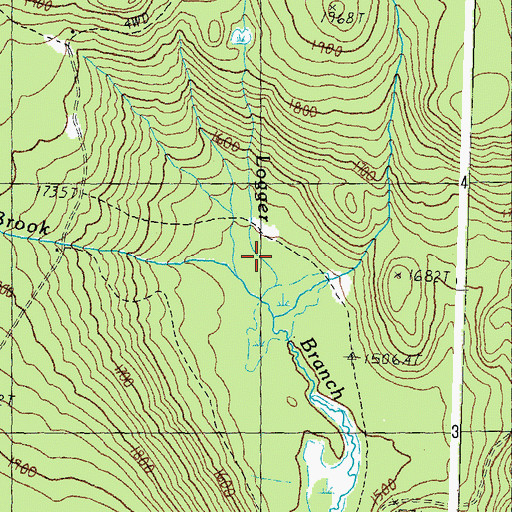 Topographic Map of Logger Brook, VT