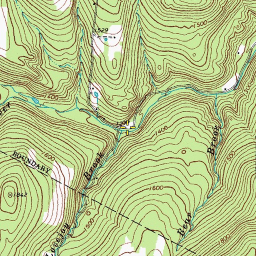 Topographic Map of Lovejoy Brook, VT