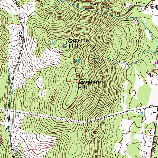 Topographic Map of Loveland Hill, VT