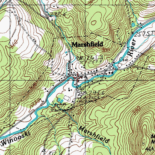Topographic Map of Marshfield, VT