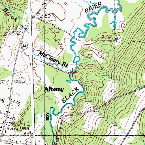Topographic Map of McCleary Brook, VT
