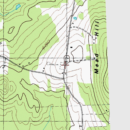 Topographic Map of Mead Hill Cemetery, VT