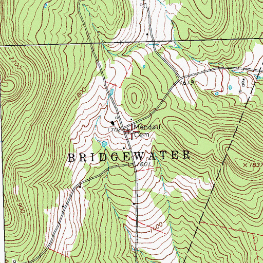Topographic Map of Mendall Cemetery, VT