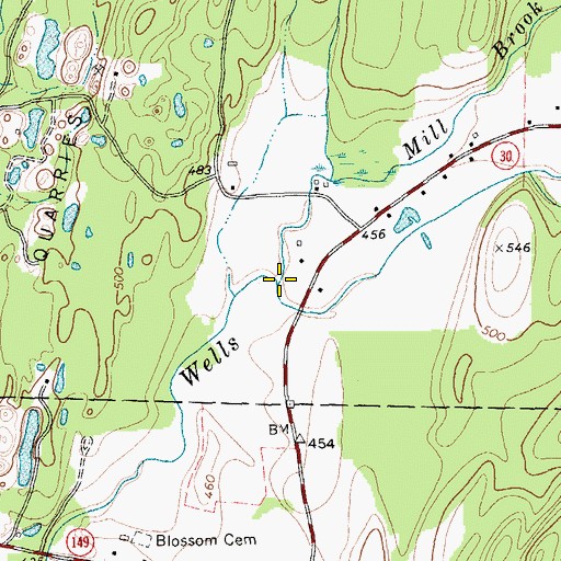 Topographic Map of Mill Brook, VT