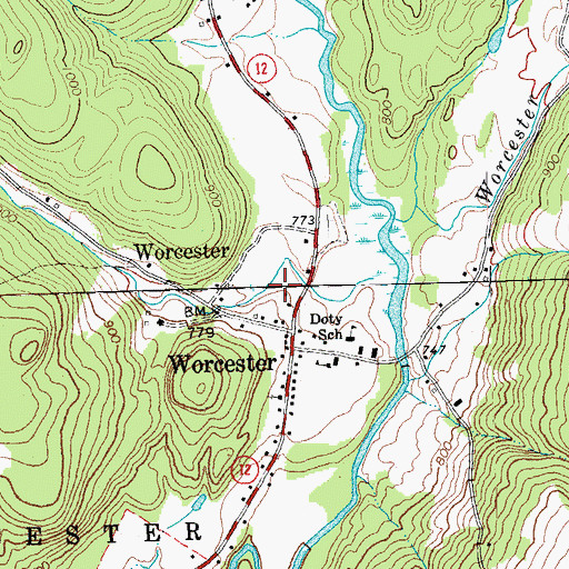 Topographic Map of Minister Brook, VT