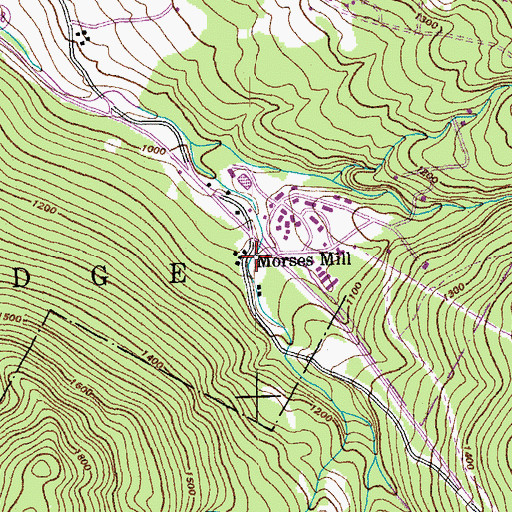 Topographic Map of Morses Mill, VT