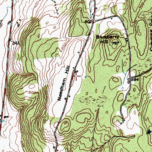 Topographic Map of Needham Hill, VT