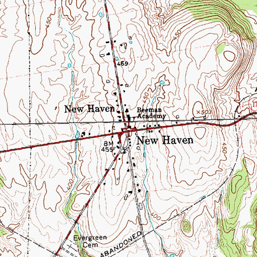 Topographic Map of New Haven, VT