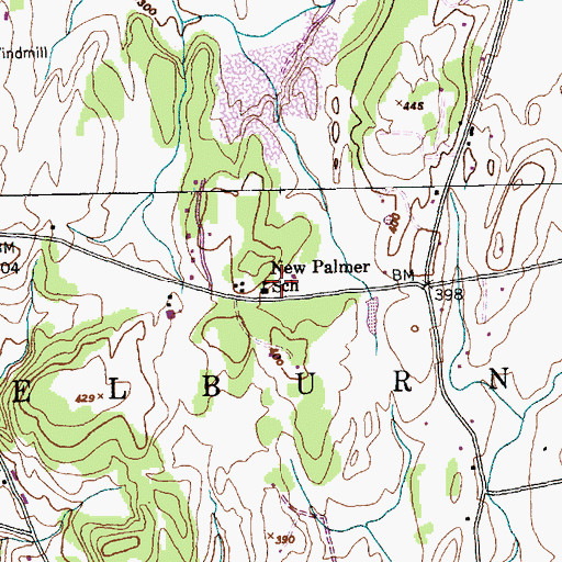 Topographic Map of New Palmer School, VT