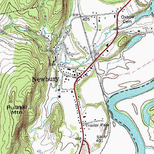 Topographic Map of Newbury, VT