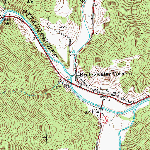 Topographic Map of North Branch Ottauquechee River, VT