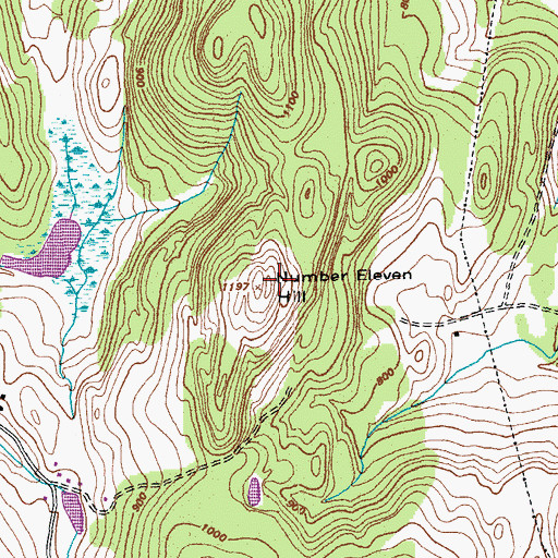 Topographic Map of Number Eleven Hill, VT