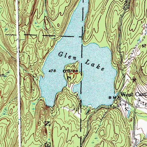 Topographic Map of O'Brien Point, VT