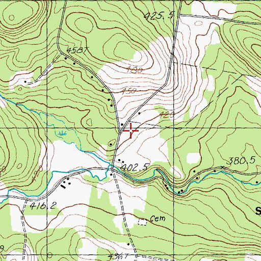 Topographic Map of Old Red School, VT