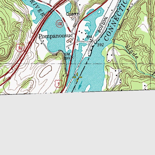 Topographic Map of Ompompanoosuc River, VT