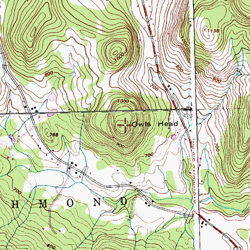 Topographic Map of Owls Head, VT