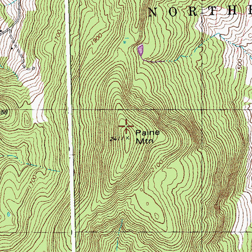 Topographic Map of Paine Mountain, VT