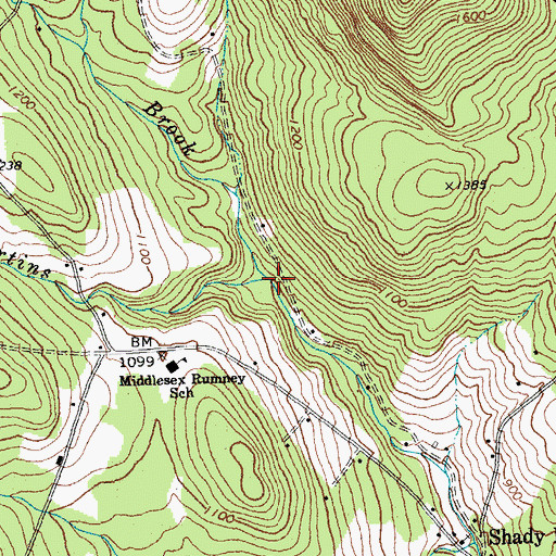 Topographic Map of Patterson Brook, VT