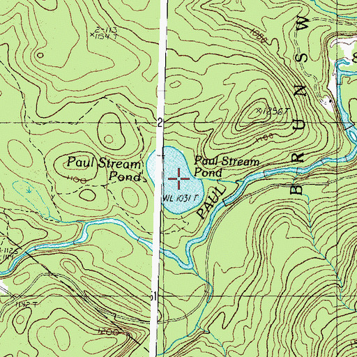 Topographic Map of Paul Stream Pond, VT