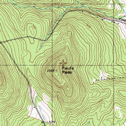 Topographic Map of Pauls Peak, VT