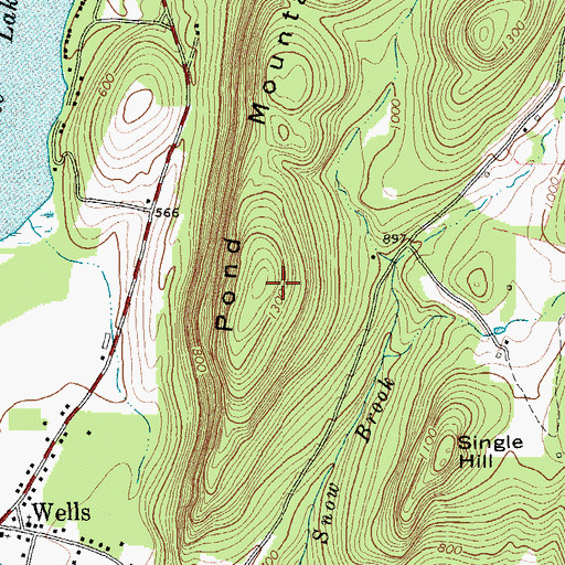 Topographic Map of Pond Mountain, VT